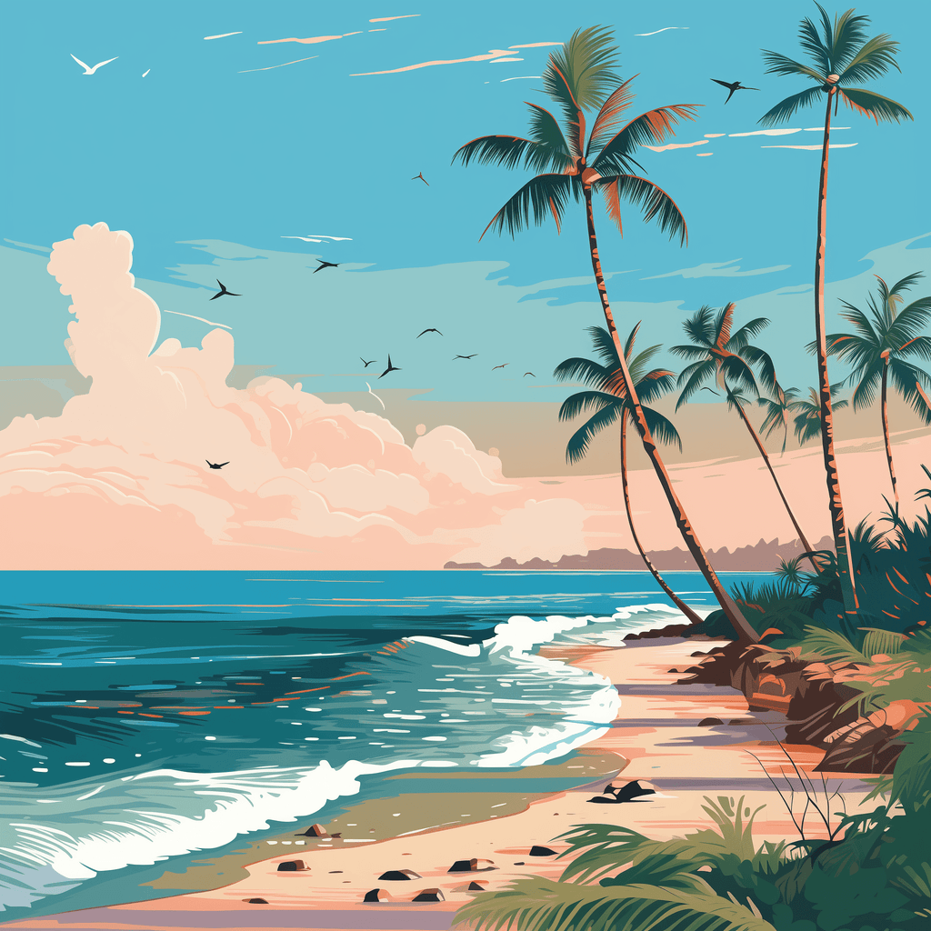 soundwalking for beginners an ocean near by tropical beach with with palm trees and birds